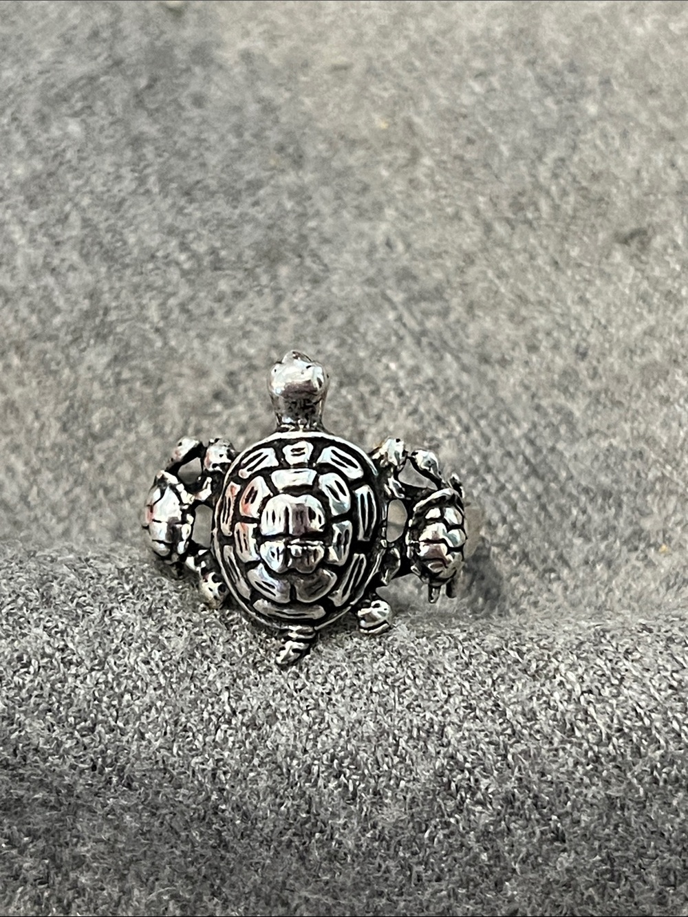Sterling Turtle Ring-Sz 8